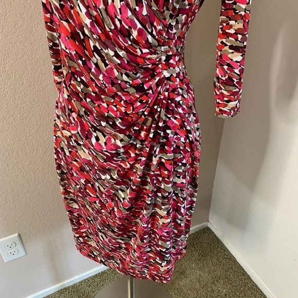 Laundry By Design Faux Wrap Colorful Print Dress - Picture 5 of 11